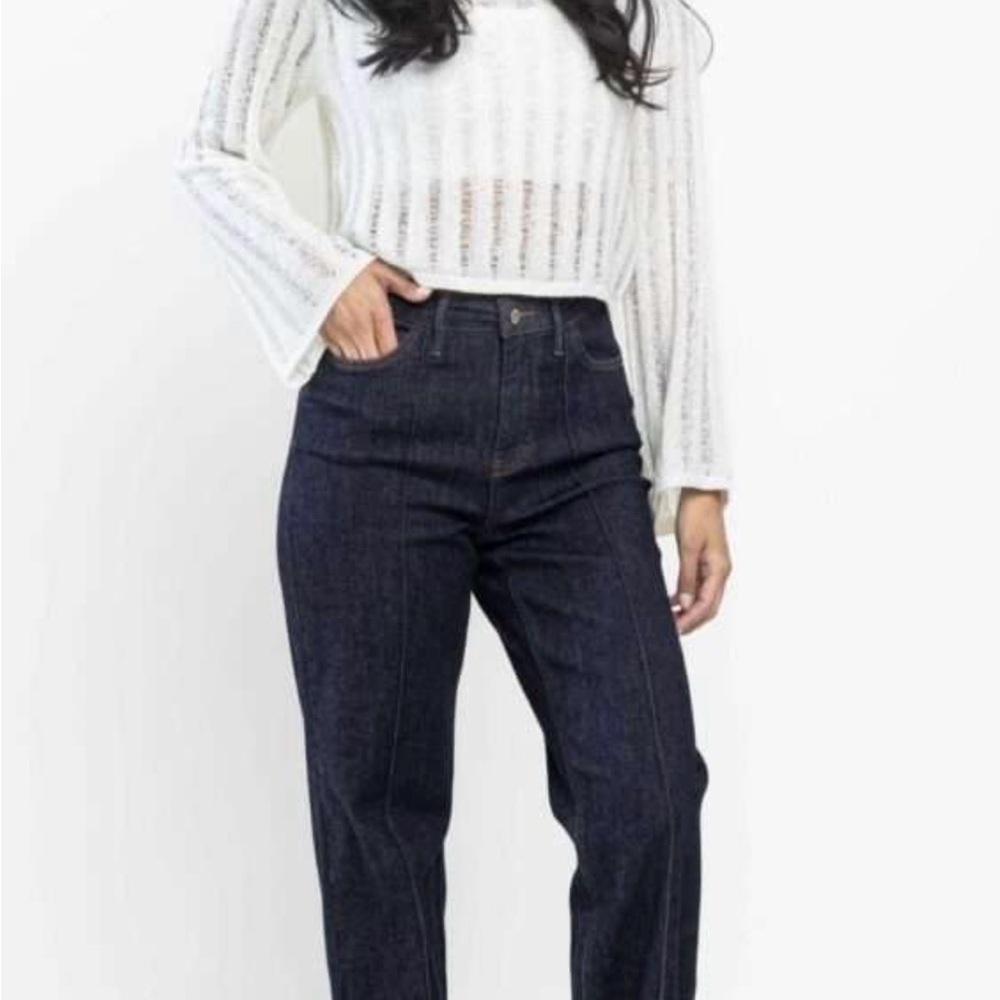 Judy Blue Dark Wash Wide Leg Blue Jeans Size 22W High Waist NWT - Picture 2 of 16